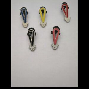 Disney Mickey Mouse Lanyard Ribbon Pins Hidden Mickey Set Of Five Pins